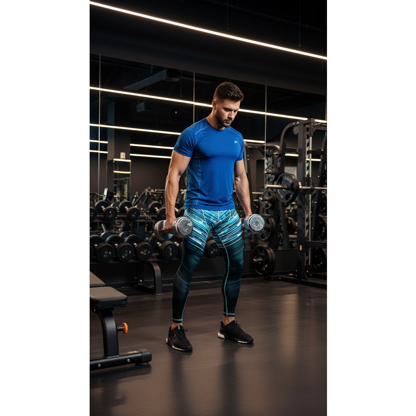 لگ ورزشی اسپرت آبی مشکی طرح دار جنس اعلا کد 3032 سایز S-M